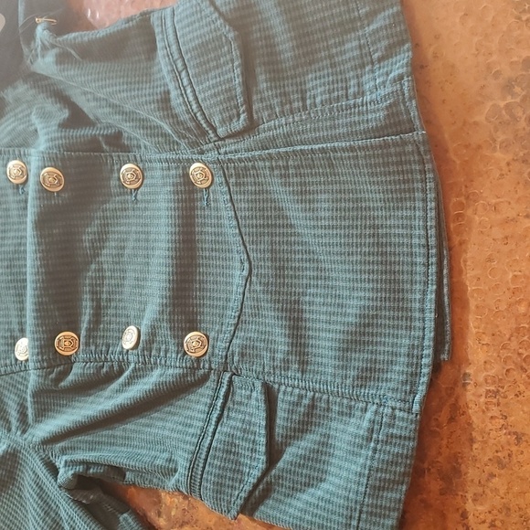 CAbi Lennon Jacket Legion Teal Green Corduroy Military Style Sz. M Jacket - Picture 5 of 12